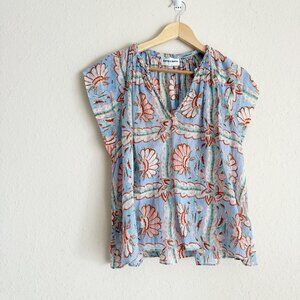 Antik Batik Hips Tee Popover Floral Blouse Size XS
